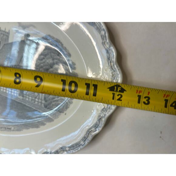 Vintage Serving Platter Country Side Gray Old Hall Street in Potterne 9x12" - Picture 7 of 8